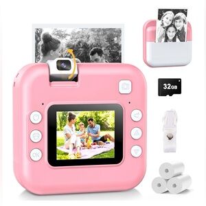 NWT Amazon Alotwan Kids Pink Camera Instant Print with Flip Lens